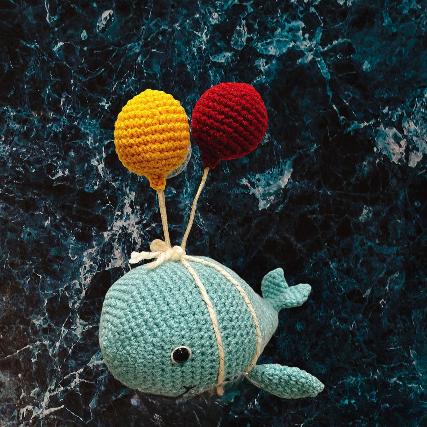 Handmade Crochet Whale-Turquoise