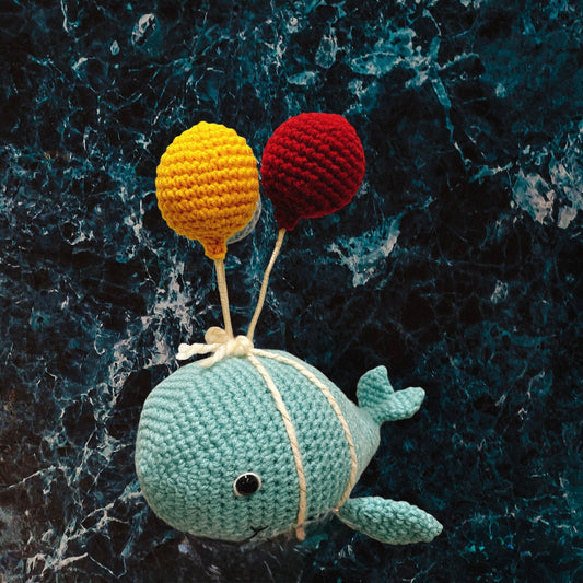 Handmade Crochet Whale-Turquoise