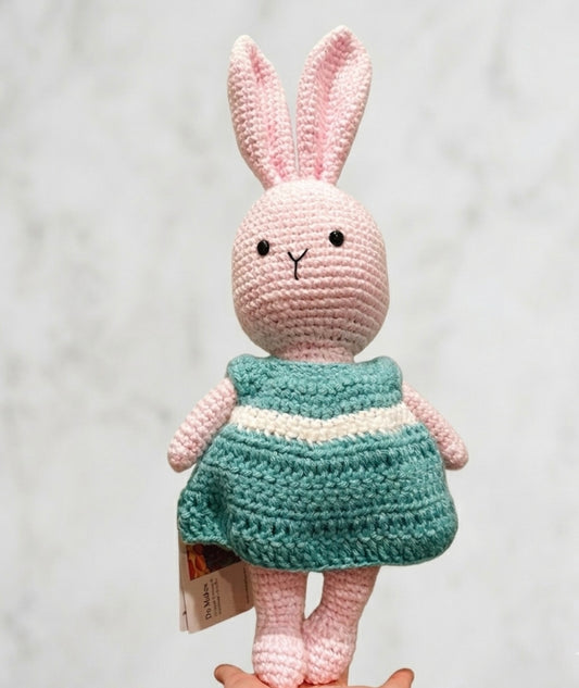 Crochet Bunny-Turquoise Dress