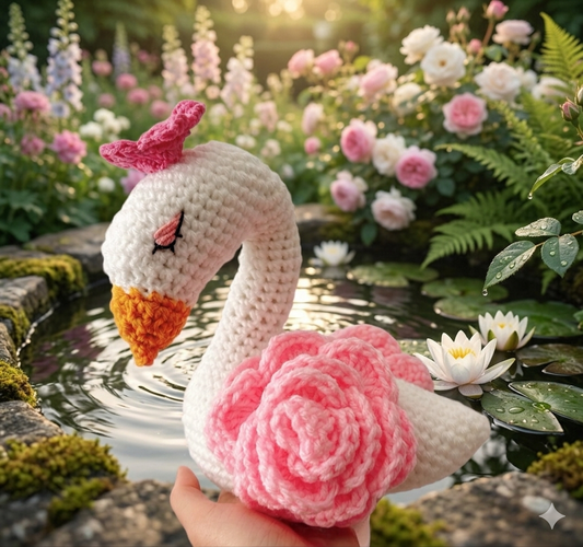 Crochet White Swan