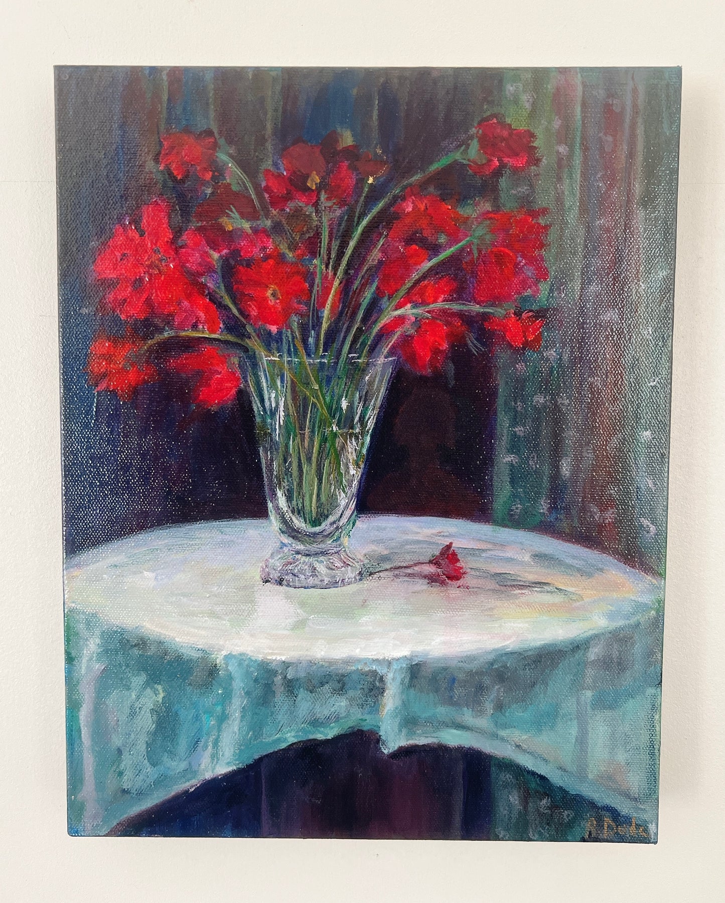Interior with Red Flowers