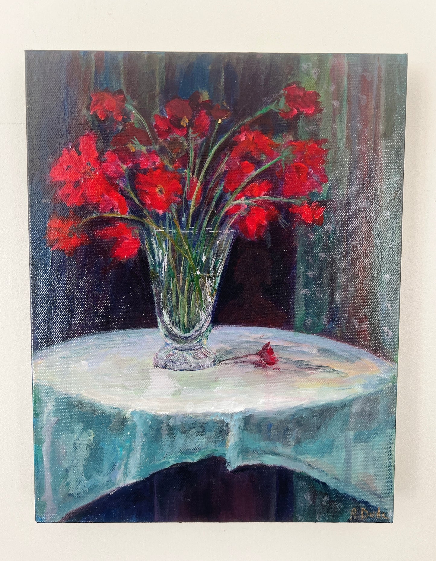 Interior with Red Flowers