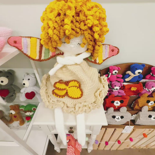 Handmade Crochet Butterfly Doll
